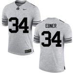 NCAA Ohio State Buckeyes Men's #34 Nate Ebner Gray Nike Football College Jersey VAT7645PU